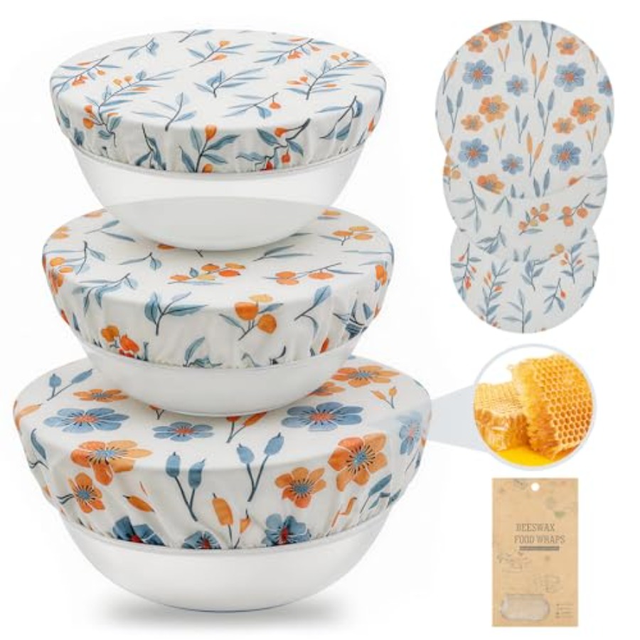 Beeswax Food Cover - Reusable Beeswax Bowl Covers-3 PCS Elastic