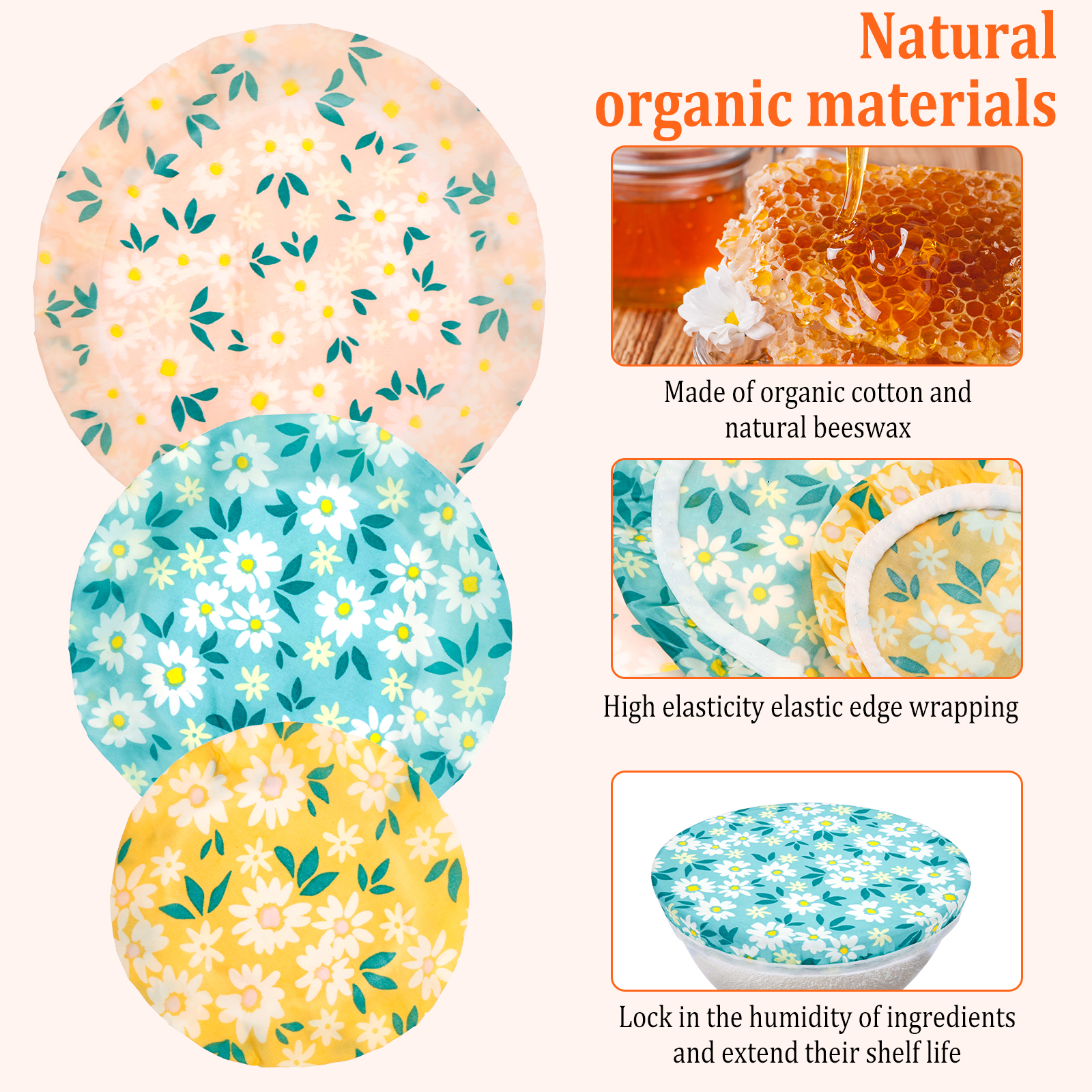 3Pcs Bowl Covers Cotton Beeswa - đánh giá và giá Beeswax Food Cover