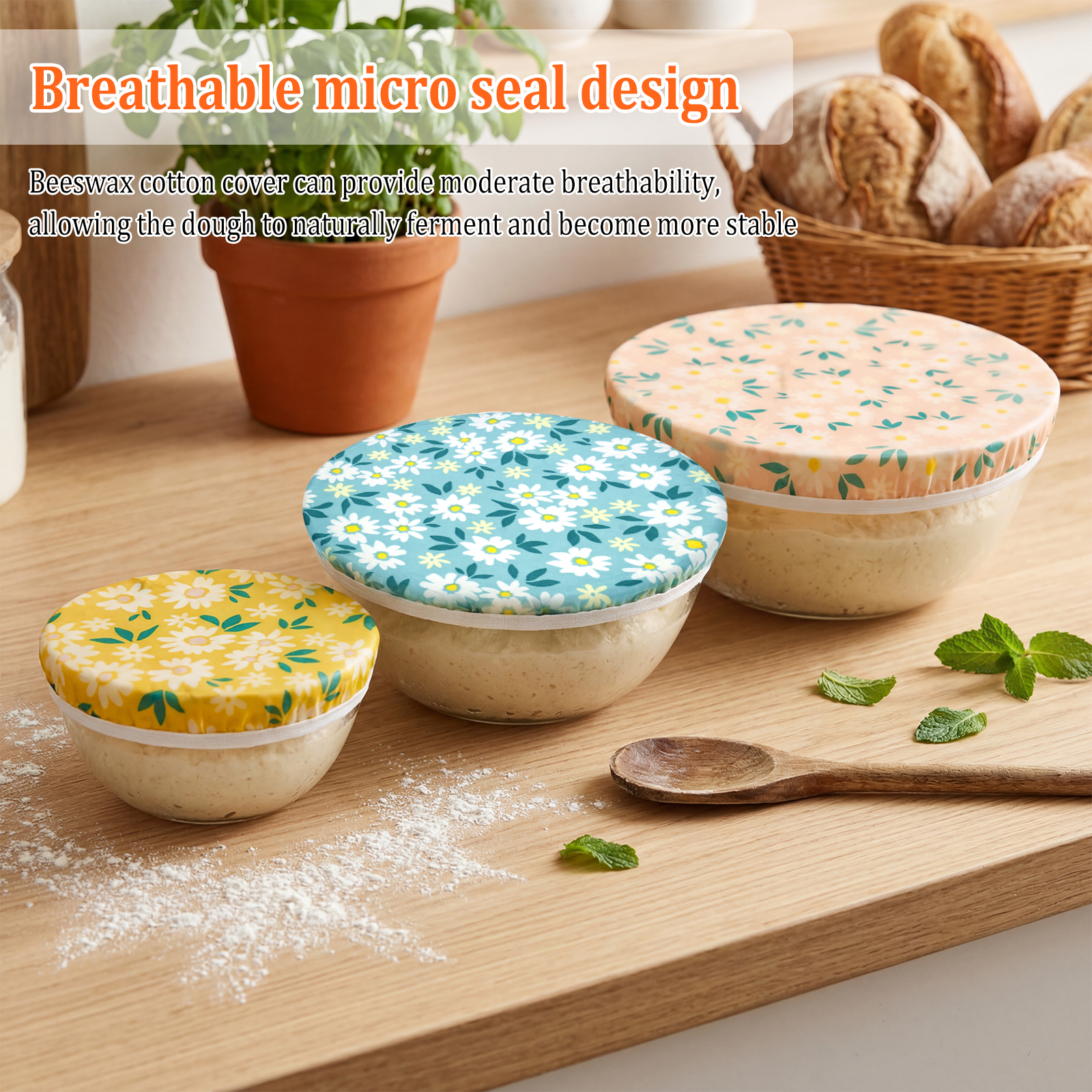 3Pcs Bowl Covers Cotton Beeswa - đánh giá và giá Beeswax Food Cover